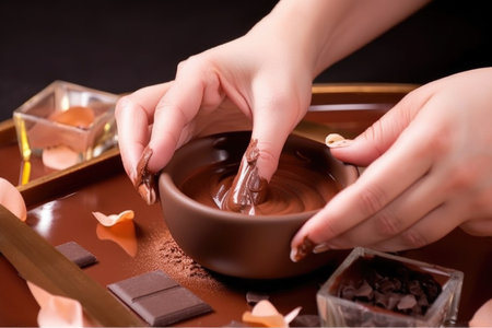 womens chocolate spa day, with manicure, pedicure and facial included, created with generative aiの素材