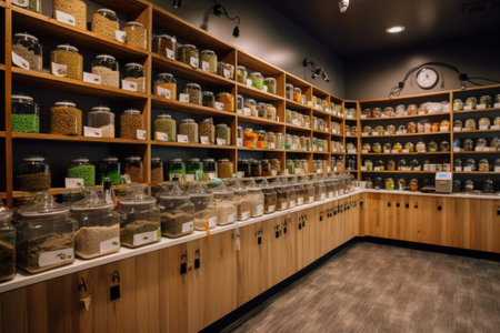 medical marijuana dispensary, with variety of products for mental and physical ailments, created with generative aiの素材