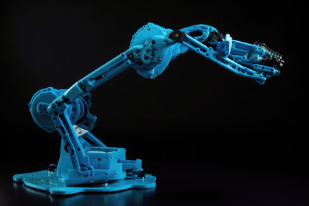 3d printing robot, with its arm in motion, creating unique object, created with generative aiの素材
