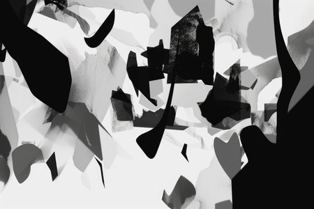 a collection of deconstructed and fragmented shapes, each with its own unique color scheme, created with generative aiの素材