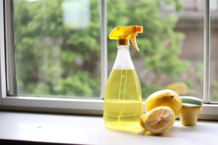 homemade window cleaner, made with vinegar and water, created with generative aiの素材