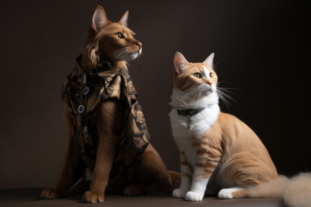 feline and canine designers working together to create new and innovative designs for their latest collections, created with generative aiの素材