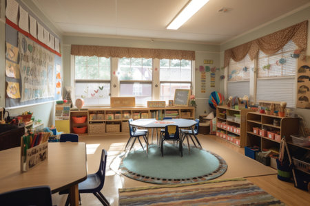 a cozy and inviting classroom with lots of personal touches, created with generative aiの素材