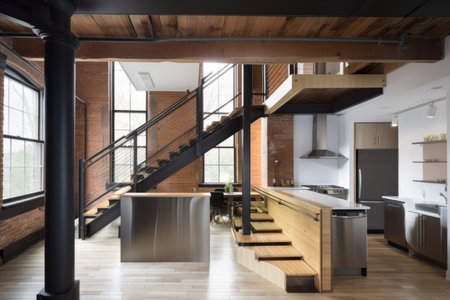 adaptive reuse and renovation project with a modern twist, showcasing unique and innovative design elements, created with generative aiの素材