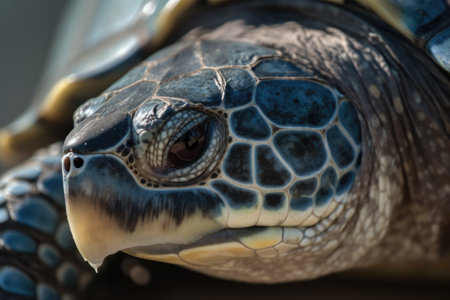 close-up of sea turtles flipper, with visible scales and claws, created with generative aiの素材