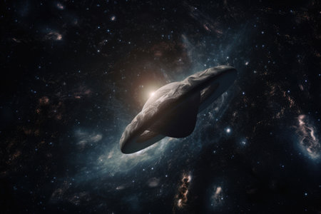 alien life form, with view of the stars and galaxies, floating in space, created with generative aiの素材