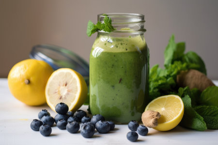 immune-boosting smoothie made with fruits, vegetables, and superfoods, created with generative aiの素材