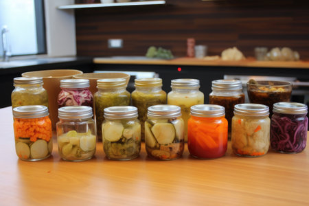 fermented foods class, learning about the benefits of these ancient and flavorful foods, created with generative aiの素材