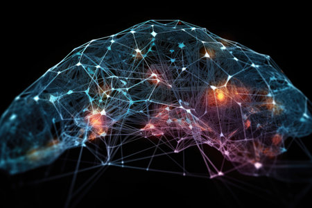 neural network, learning from vast amount of data, to make accurate predictions, created with generative aiの素材