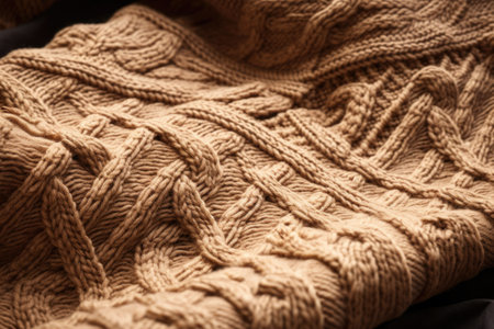 a detailed knit pattern, with cables and intricate stitches, created with generative aiの素材