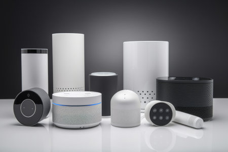 home automation system with voice control, allowing users to operate devices and make adjustments simply by speaking, created with generative aiの素材