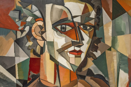 cubist portrait of a person, showing their unique personality, created with generative aiの素材