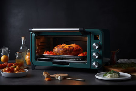 smart oven with precise temperature control and built-in timer, perfect for cooking and baking, created with generative aiの素材