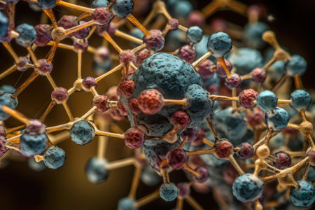 complex molecular structure, with intricate details and patterns visible in close-up view, created with generative aiの素材