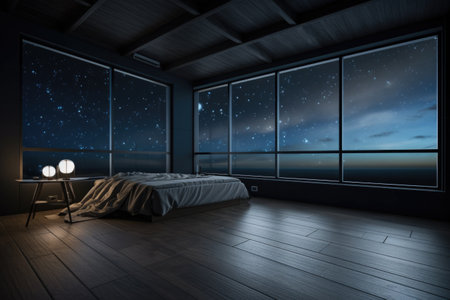 minimalist home office with sleek, modern furniture and clean lines, created with generative aiの素材