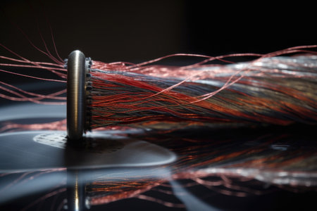 nanomaterials being spun into threads and woven into textiles, created with generative aiの素材