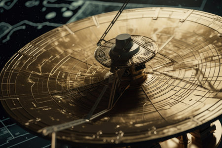 close-up of satellite dish, transmitting data and images from space, created with generative aiの素材