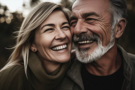 shot of a couple being happy together, created with generative aiの素材