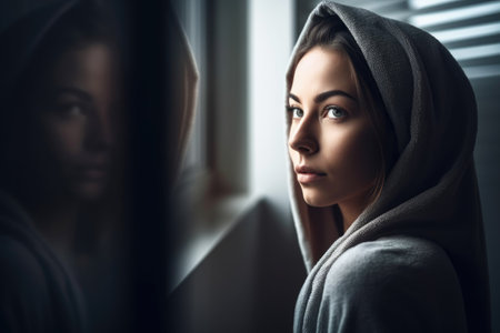 shot of a young woman preparing to go for her morning jog, created with generative aiの素材