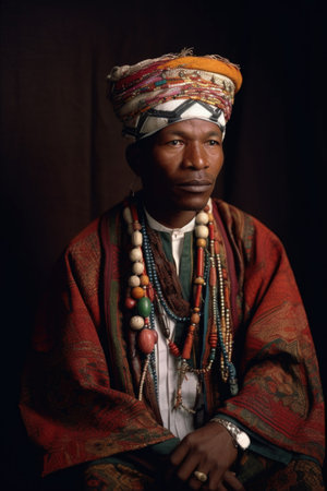 shot of a man dressed in traditional attire, created with generative aiの素材