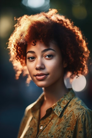 cropped shot of a beautiful woman standing outdoors, created with generative aiの素材