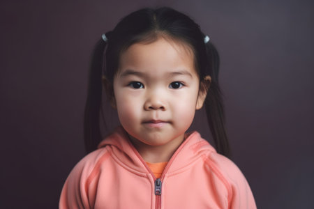 portrait of a little girl wearing sports clothing, created with generative aiの素材