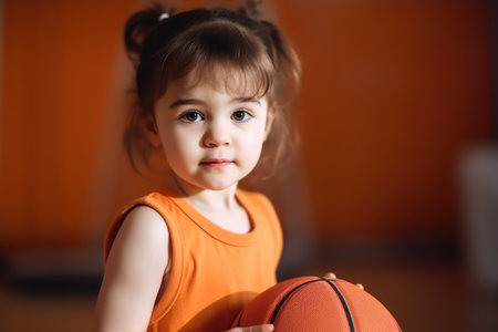 shot of a little girl in sportswear ready to play, created with generative aiの素材