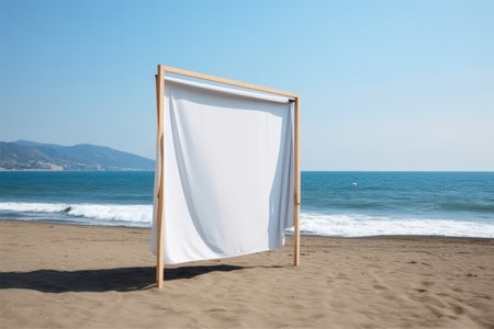 copy space at the beach, created with generative aiの素材