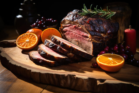 smoked beef brisket on artisan breadの素材