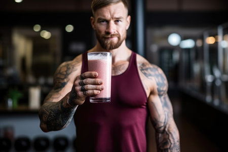 fitness trainer recommending a spinach and berry smoothieの素材
