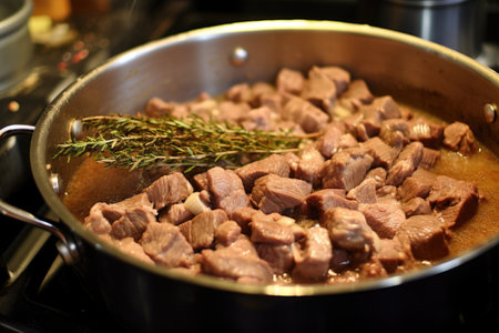home cook browning beef for stroganoffの素材