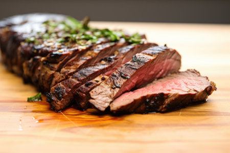 cross-section of a marinated grilled skirt steakの素材