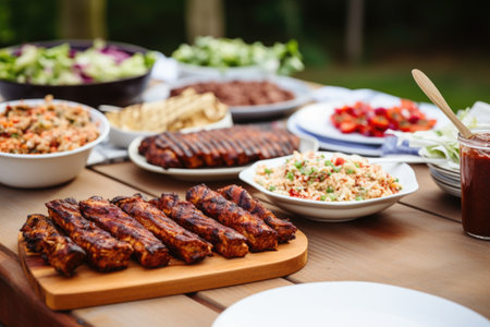 busy cookout featuring bbq tempeh ribsの素材