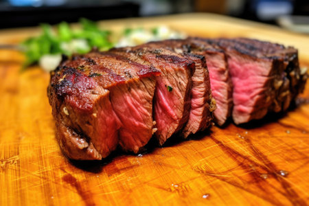 first cut into a just-grilled steakの素材