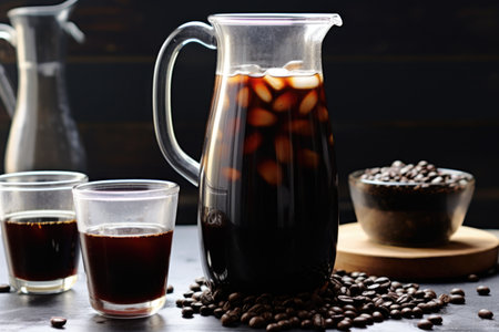 homemade cold brew coffee in a pitcherの素材