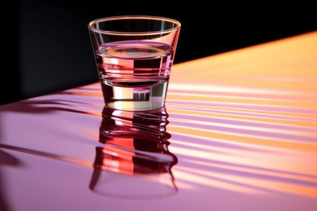 a reflexive shot, taken through a cosmopolitan cocktail glassの素材