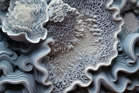 the intricate patterns and textures of a giant clams shellの素材