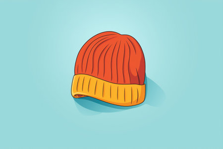 beanie cap on a plain color backgroundの素材