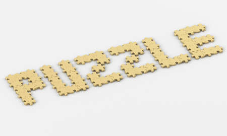 word of the pieces of the jigsaw puzzleの写真素材