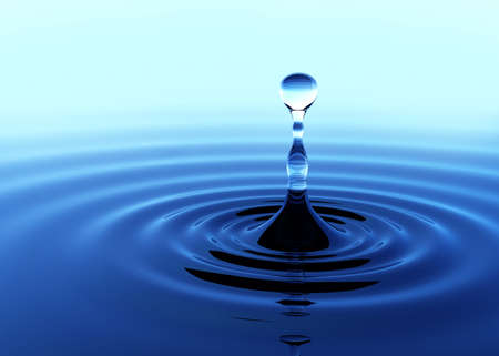 Water drop fell on the water surfaceの写真素材