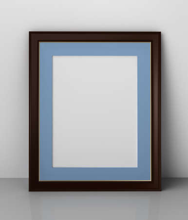 Blank Photo frame in the interior. 3D renderの写真素材