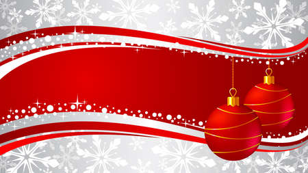 Christmas background decorated with snowflakes and Christmas ballsのイラスト素材
