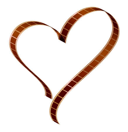 Filmstrip heart shape. Isolated on white backgroundのイラスト素材