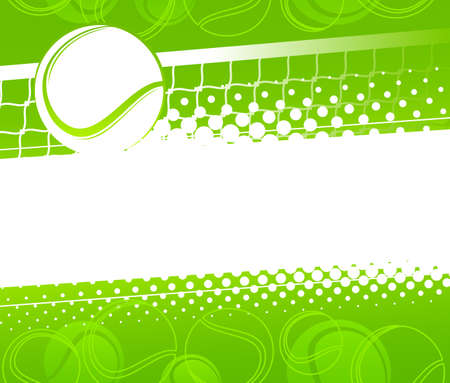 Tennis ball on a green background. Vector illustrationのイラスト素材
