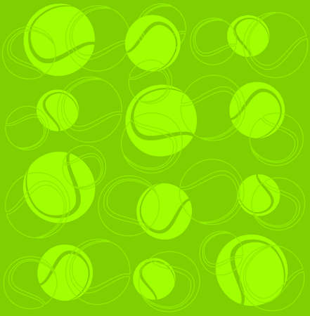 Silhouettes of tennis balls on a green backgroundのイラスト素材
