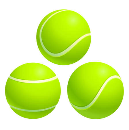 Tennis ball from different angles. Isolated on white backgroundのイラスト素材