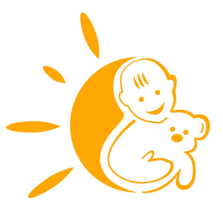 The emblem logo sign symbol of the happy childhoodのイラスト素材