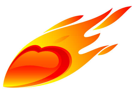 The symbol of the heart in the fire on a white backgroundのイラスト素材