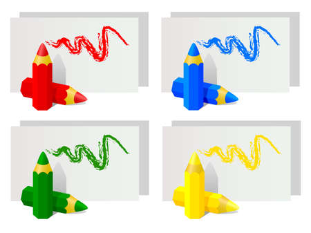 Colour pencils. Accessories to drawing. Vector illustrationのイラスト素材