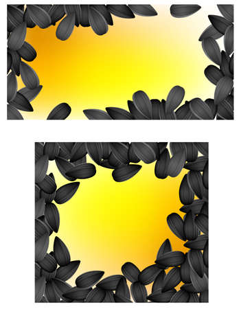 Set background with sunflower seeds. Vector illustrationのイラスト素材